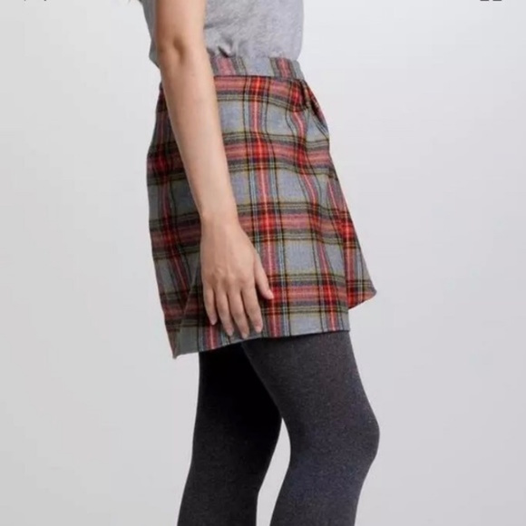 J Crew Mini Skirt Plaid Wool Blend 4 NWT - Picture 2 of 6